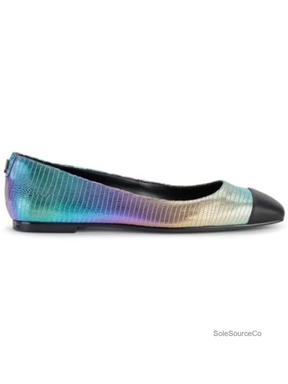 Karl Lagerfeld Zayne Square Toe Ballet Flat Faux Leather Women's